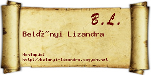Belányi Lizandra névjegykártya
